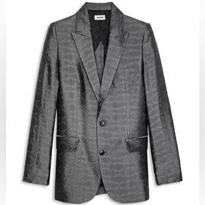 Zadig&Voltaire White Silver Wings Jacquard Blazer, NWT, $748MSRP, M/38